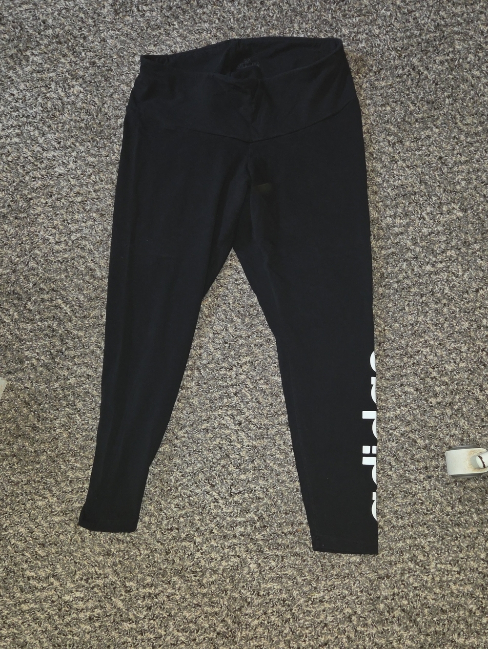 adidas Black Leggings with White Side Logo